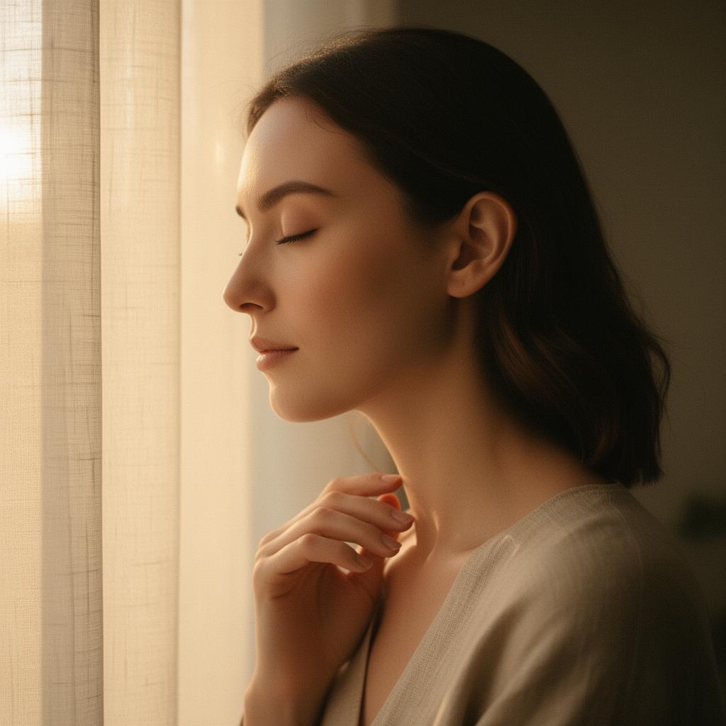 Retrato editorial contemplativo